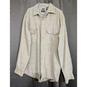 George Sueded Tan Graph Check Button Up Suede Shirt men’s size M 38/40